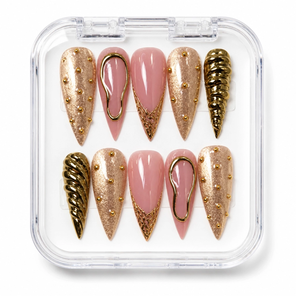 Press-on Nails Wholesale $14.90 Gilded Glamour by Yabe Vietnam
