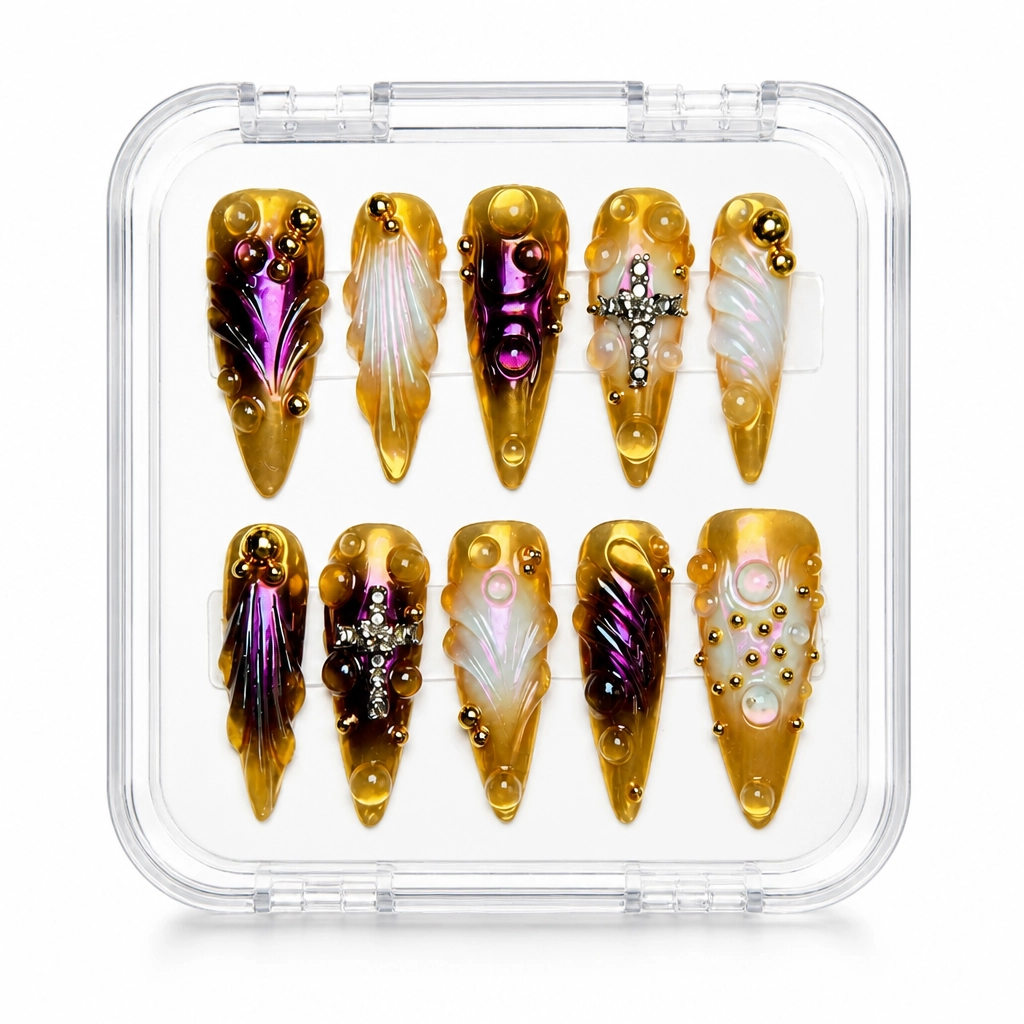 Press-on Nails Wholesale $14.90 Opulent Alchemy by Yabe Vietnam