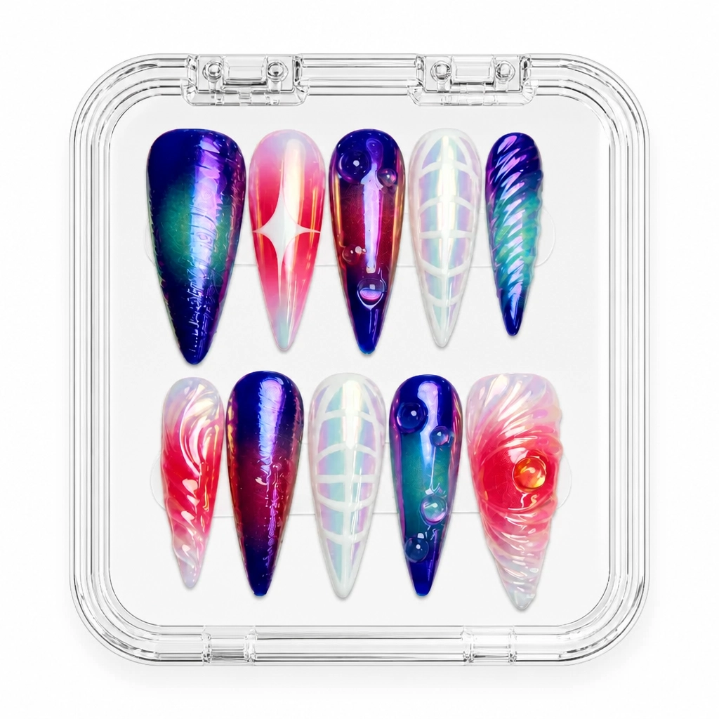 Press-on Nails Wholesale $14.90 Cosmic Aurora by Yabe Vietnam