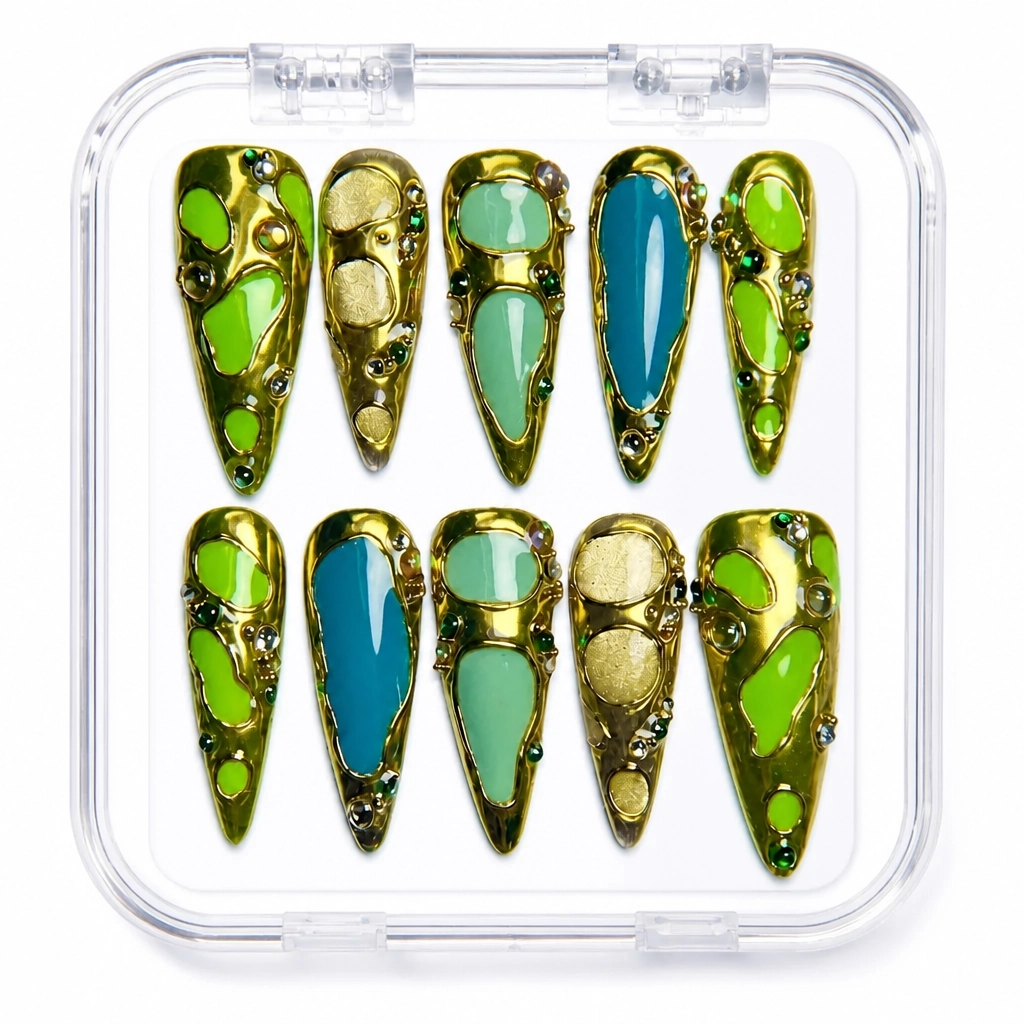 Press-on Nails Wholesale $14.90 Emerald Luxe by Yabe Vietnam