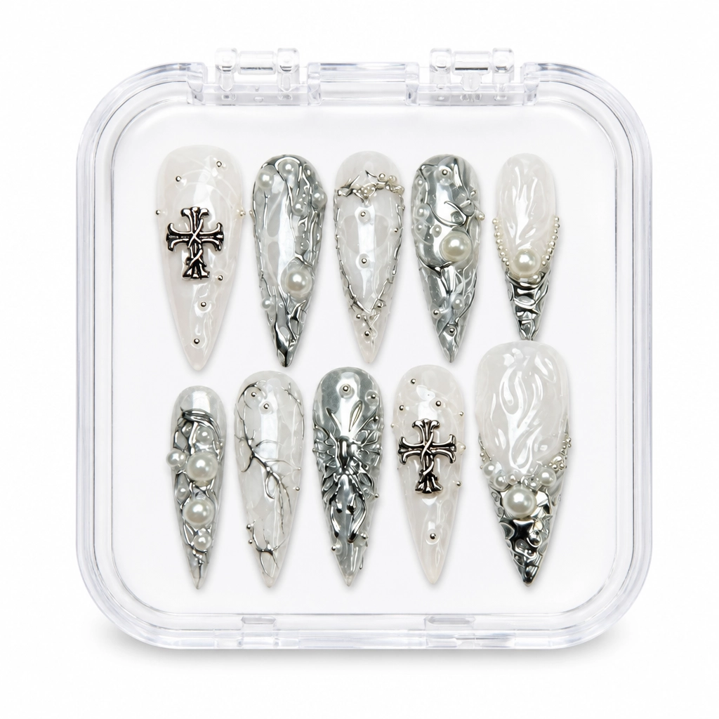 Press-on Nails Wholesale $14.90 Celestial Cross by Yabe Vietnam