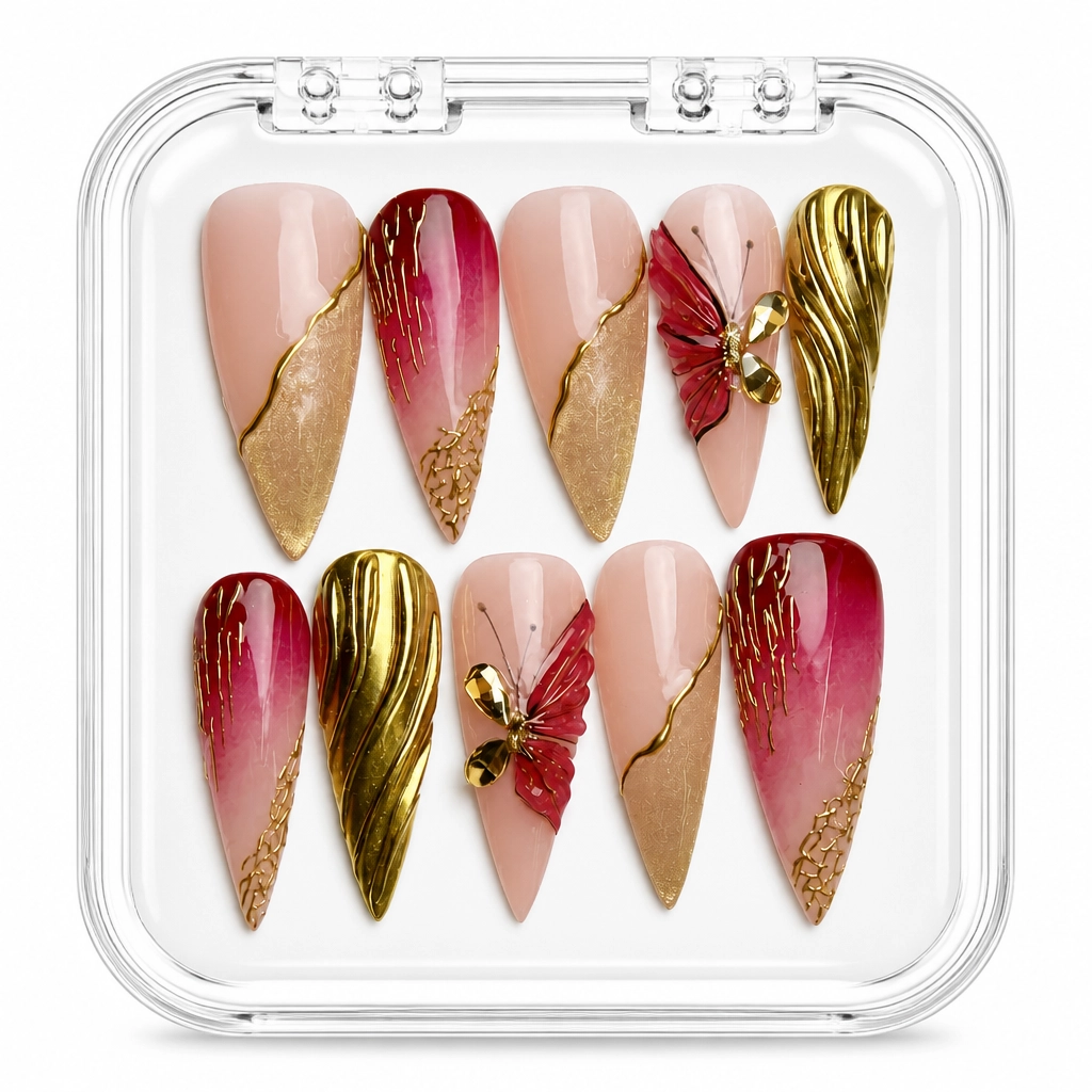 Press-on Nails Wholesale $14.90 Crimson Luxe by Yabe Vietnam