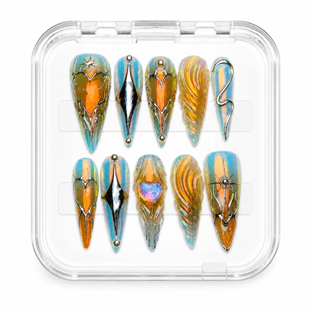 Press-on Nails Wholesale $14.90 Amber Illusion by Yabe Vietnam