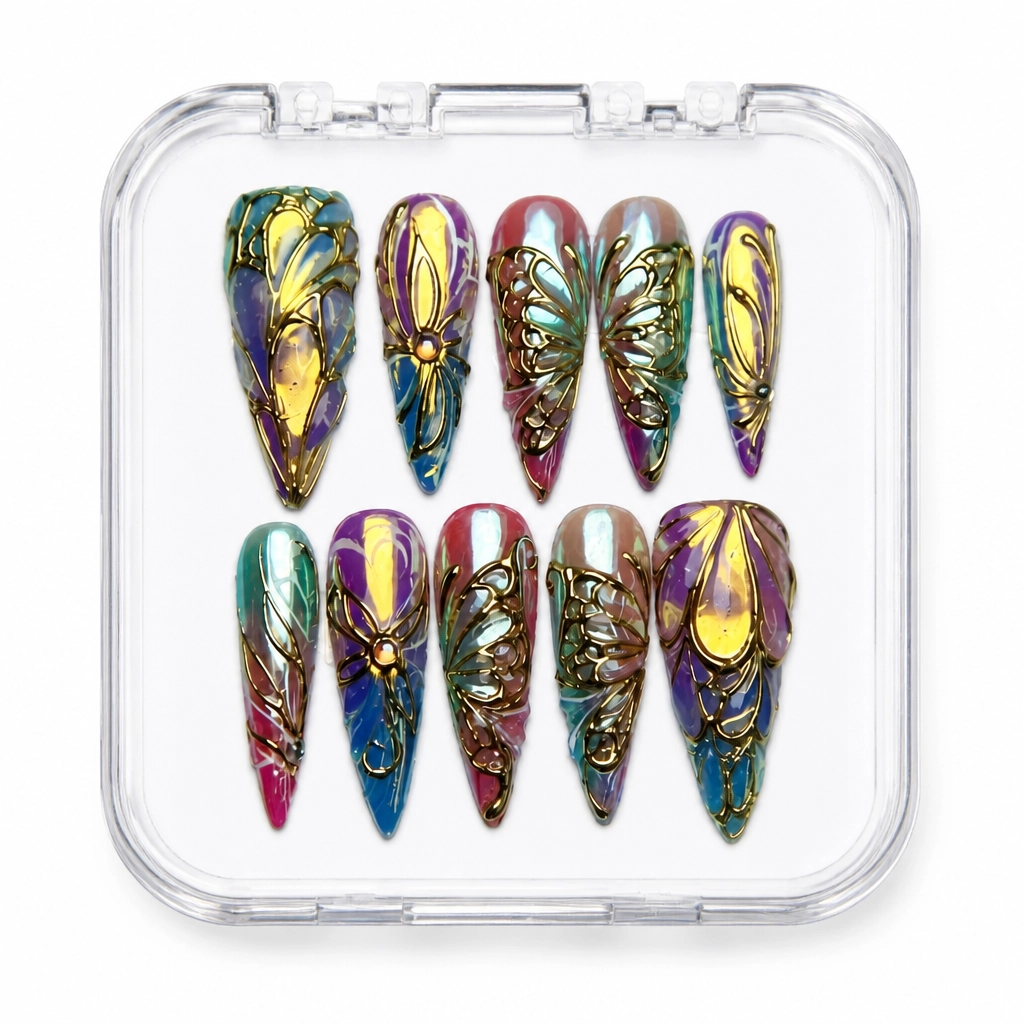 Press-on Nails Wholesale $14.90 Prismatic Feather by Yabe Vietnam