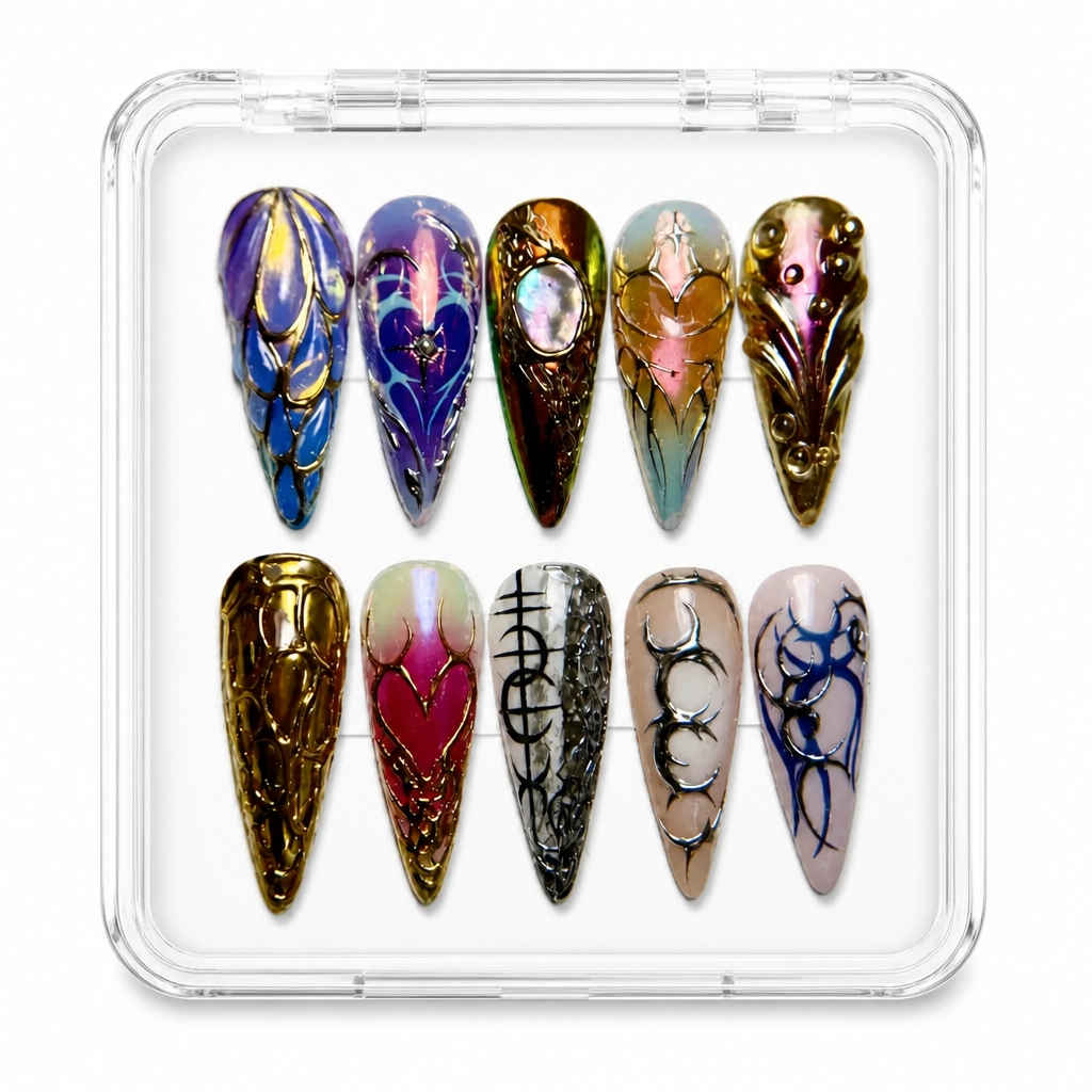 Press-on Nails Wholesale $14.90 Blue Chromatic Mystique by Yabe Vietnam