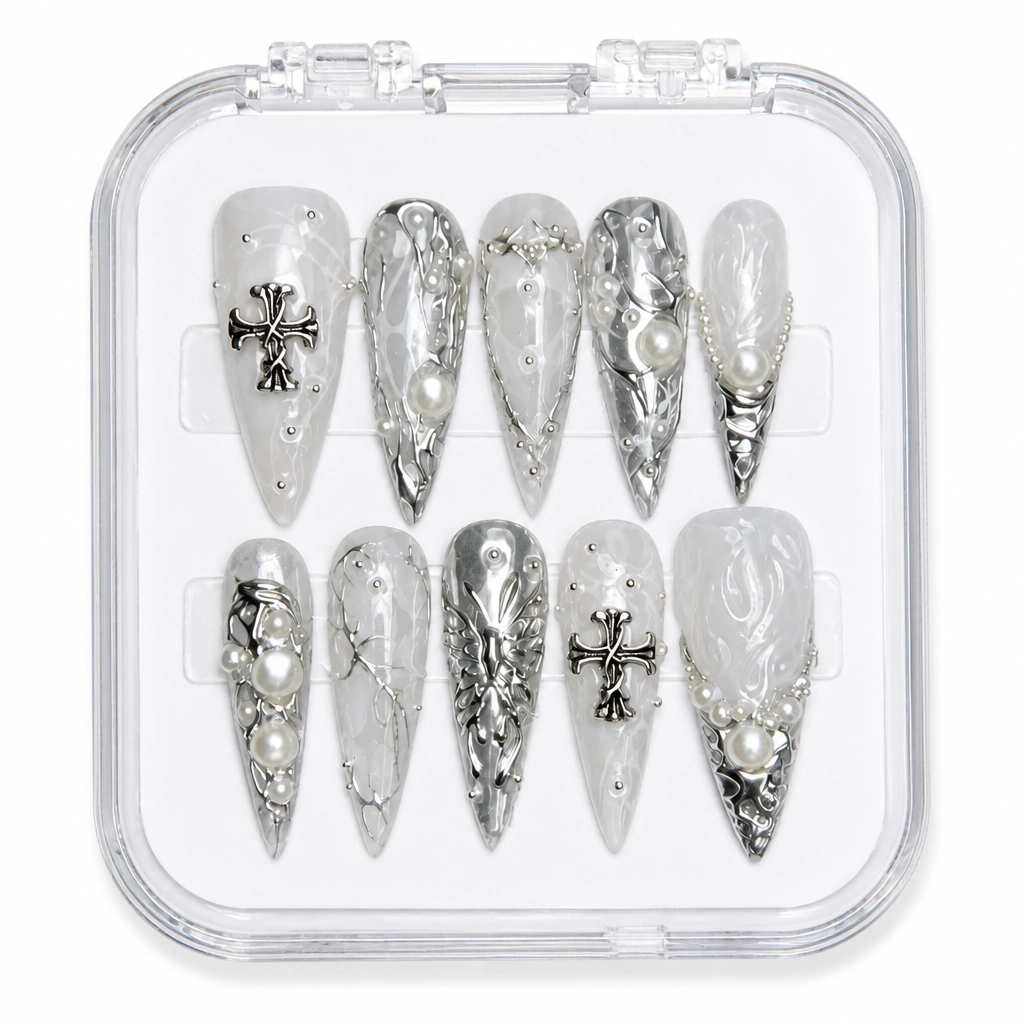 Press-on Nails Wholesale $14.90 Celestial Cross by Yabe Vietnam