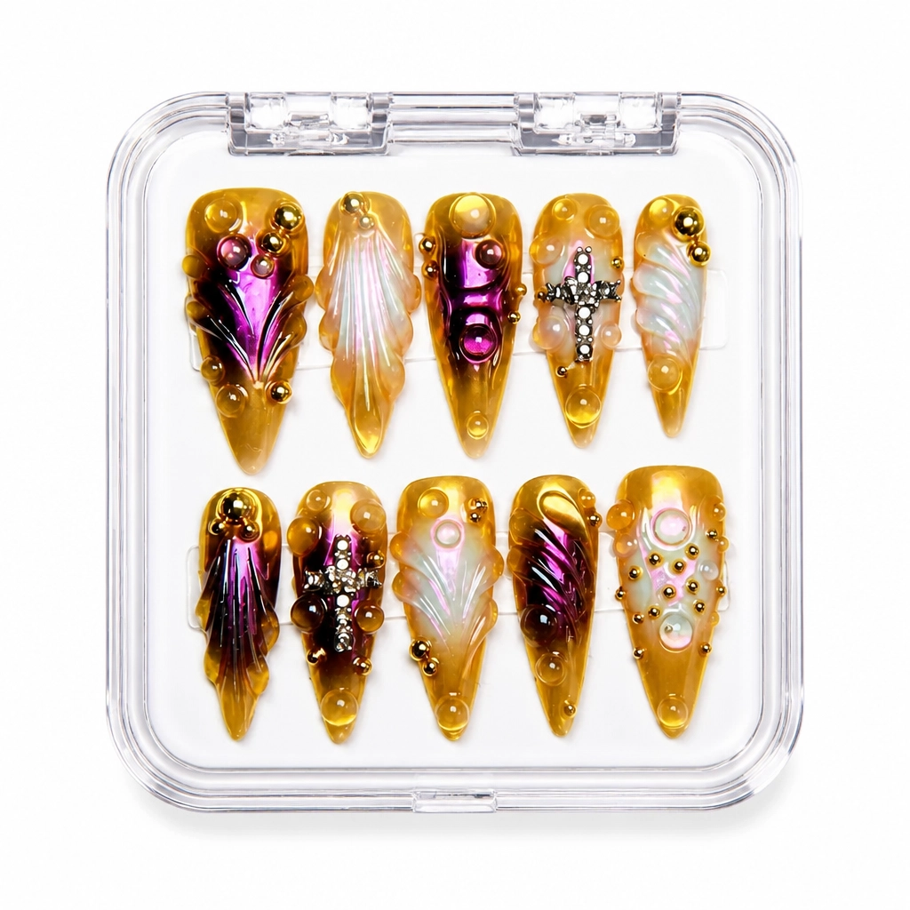 Press-on Nails Wholesale $14.90 Gilded Glamour by Yabe Vietnam