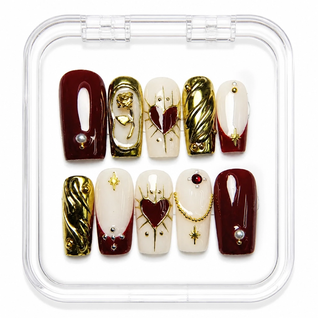 Press-on Nails Wholesale $14.90 Crimson Luxe by Yabe Vietnam