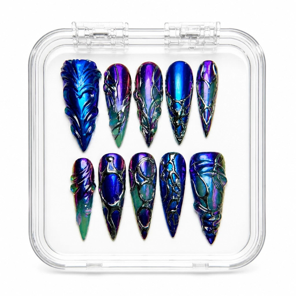 Press-on Nails Wholesale $14.90 Midnight Aurora by Yabe Vietnam