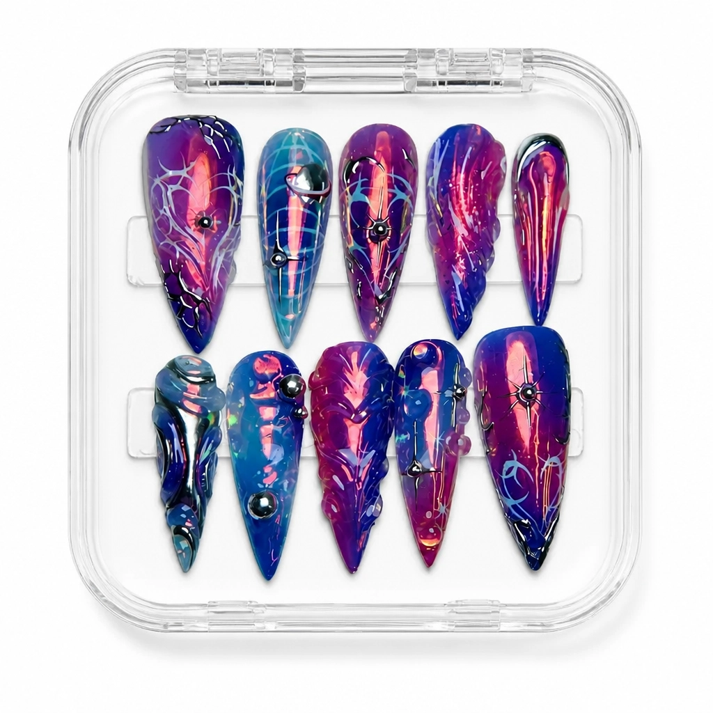 Press-on Nails Wholesale $14.90 Velvet Cosmic Aurora by Yabe Vietnam