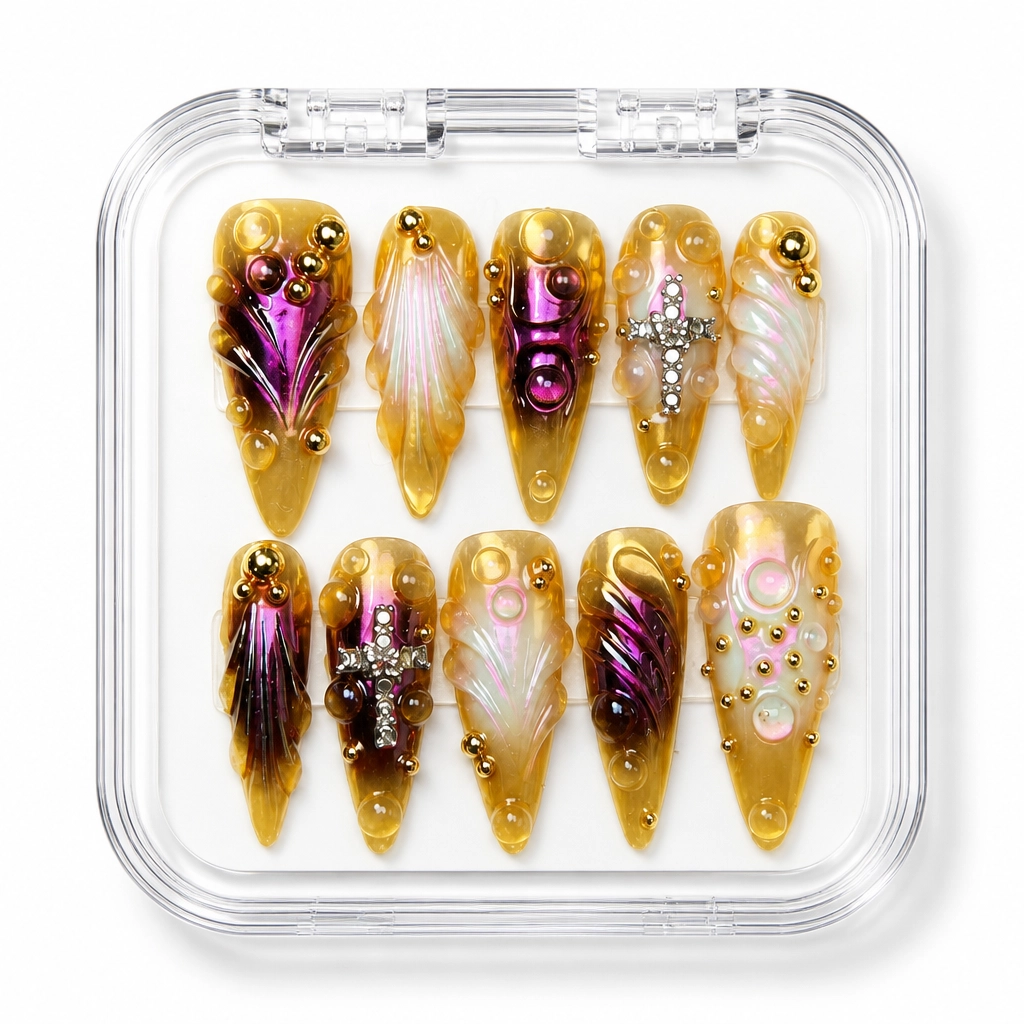 Press-on Nails Wholesale $14.90 Gilded Glamour by Yabe Vietnam