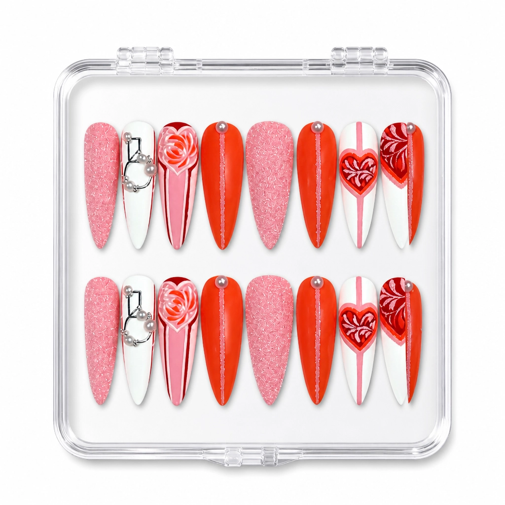 Press-on Nails Wholesale $14.90 Chic Crimson Elegance by Yabe Vietnam