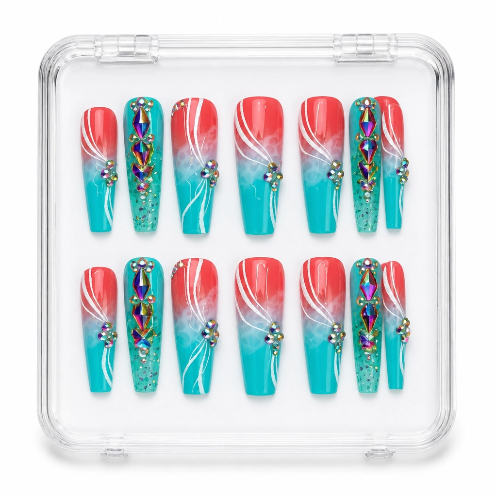 Press-on Nails Wholesale $14.90 Crimson Elegance by Yabe Vietnam