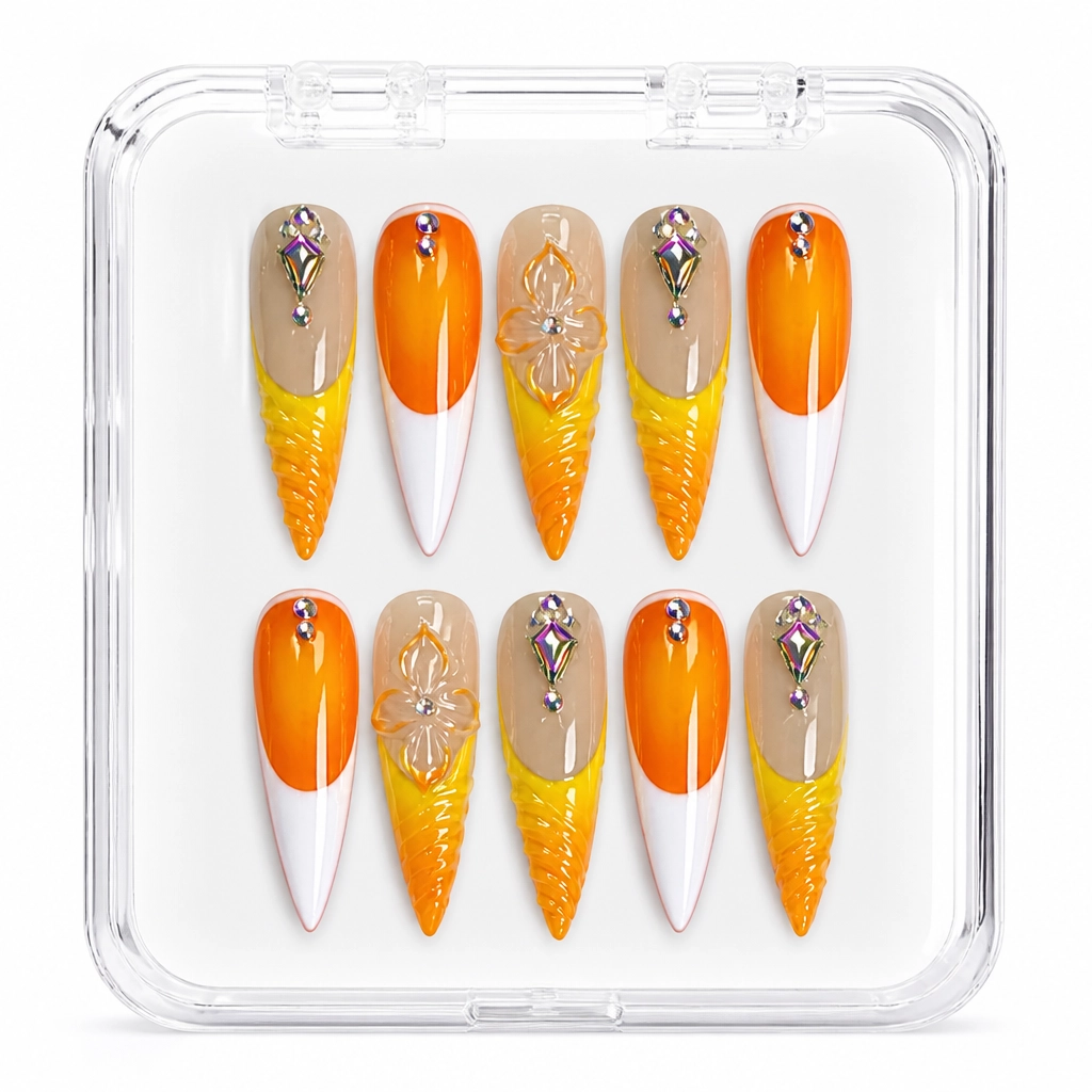 Press-on Nails Wholesale $14.90 Amber Ombre Glitz by Yabe Vietnam