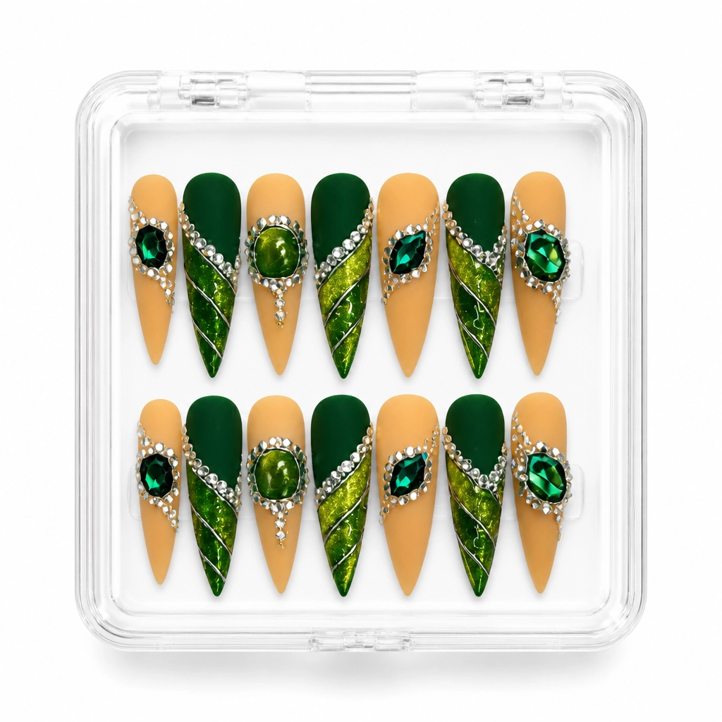 Press-on Nails Wholesale $14.90 Emerald Luxe by Yabe Vietnam