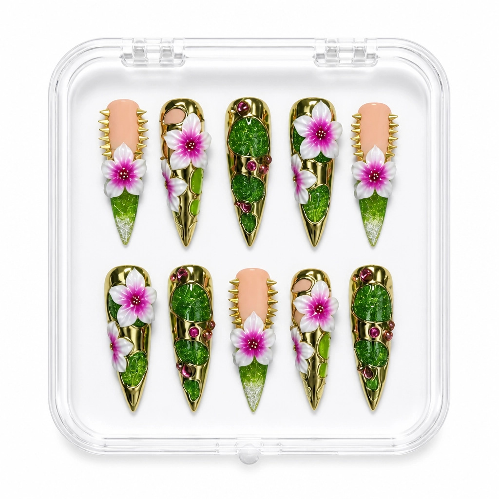 Press-on Nails Wholesale $14.90 Botanical Bloom by Yabe Vietnam