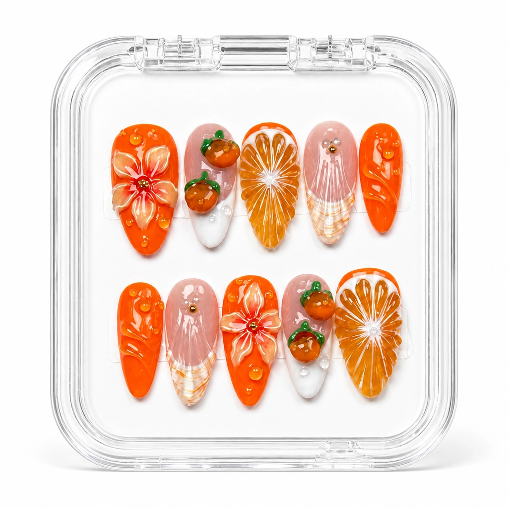 Press-on Nails Wholesale $14.90 Citrus Glow by Yabe Vietnam