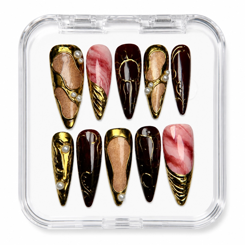 Press-on Nails Wholesale $14.90 Burgundy Luxe by Yabe Vietnam