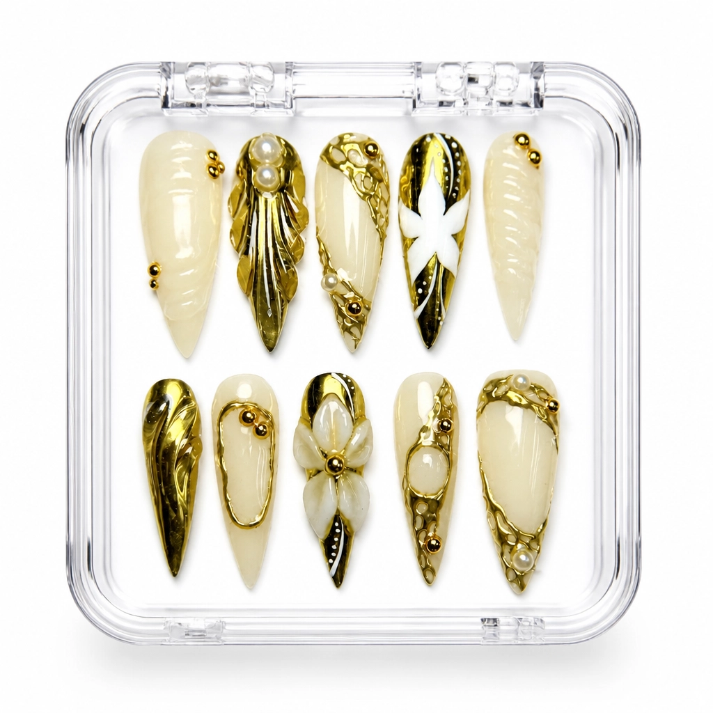 Press-on Nails Wholesale $14.90 Ivory Luxe Stiletto by Yabe Vietnam