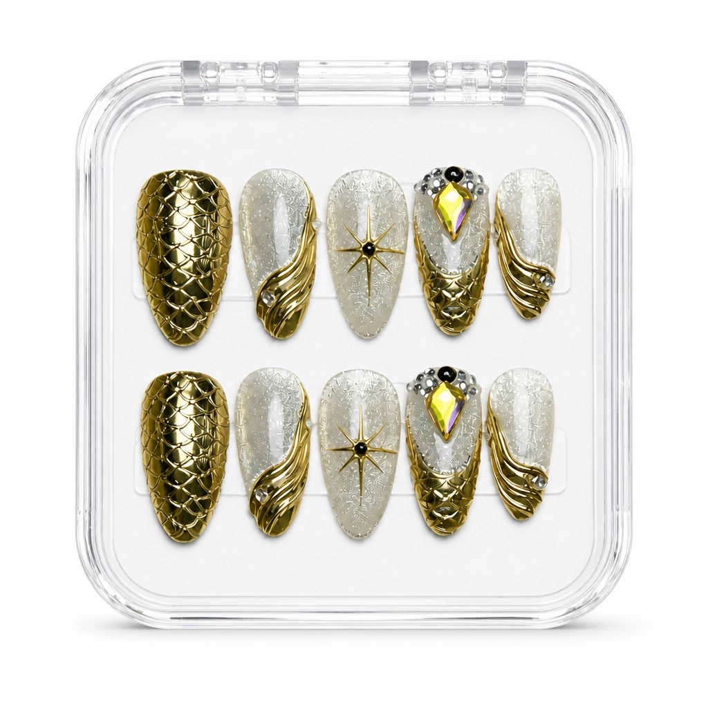 Press-on Nails Wholesale $14.90 Gilded Glamour by Yabe Vietnam