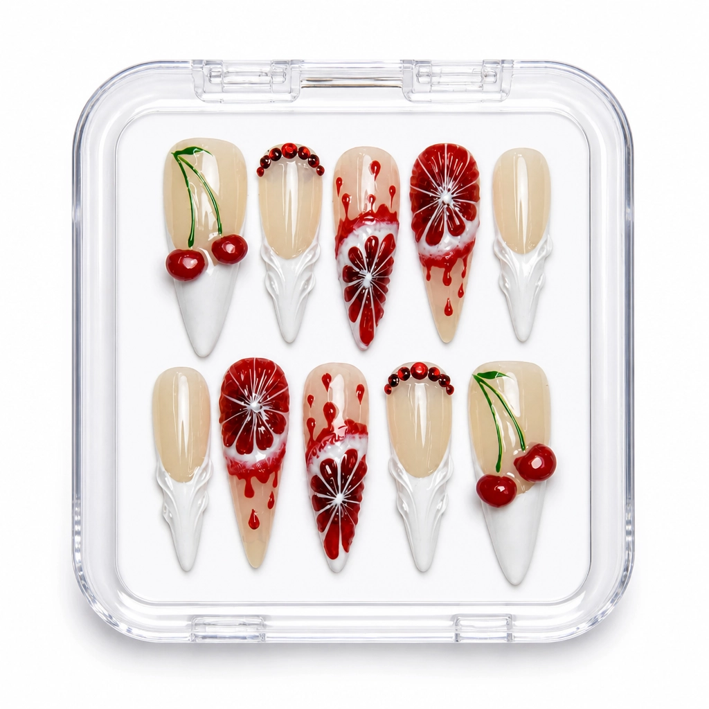 Press-on Nails Wholesale $14.90 Cherry Slice Luxe by Yabe Vietnam