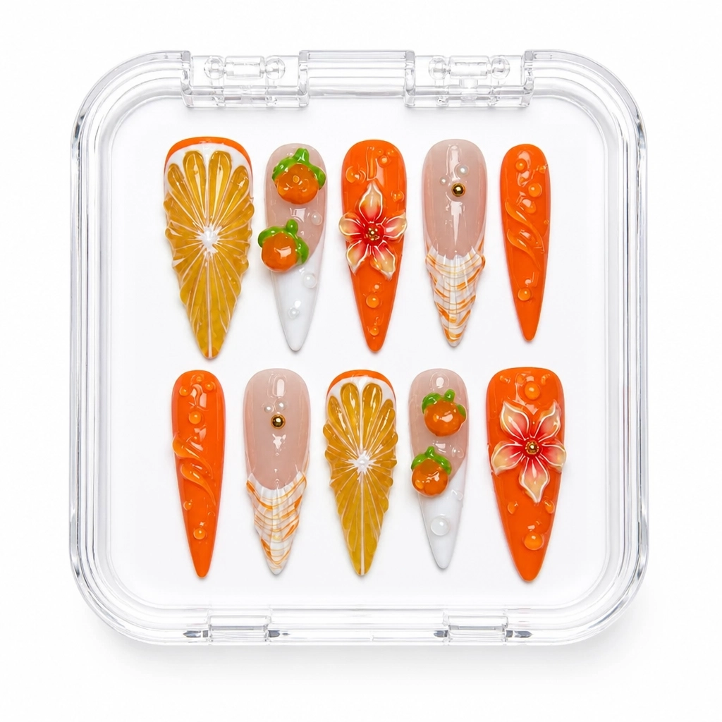 Press-on Nails Wholesale $14.90 Citrus Radiance by Yabe Vietnam