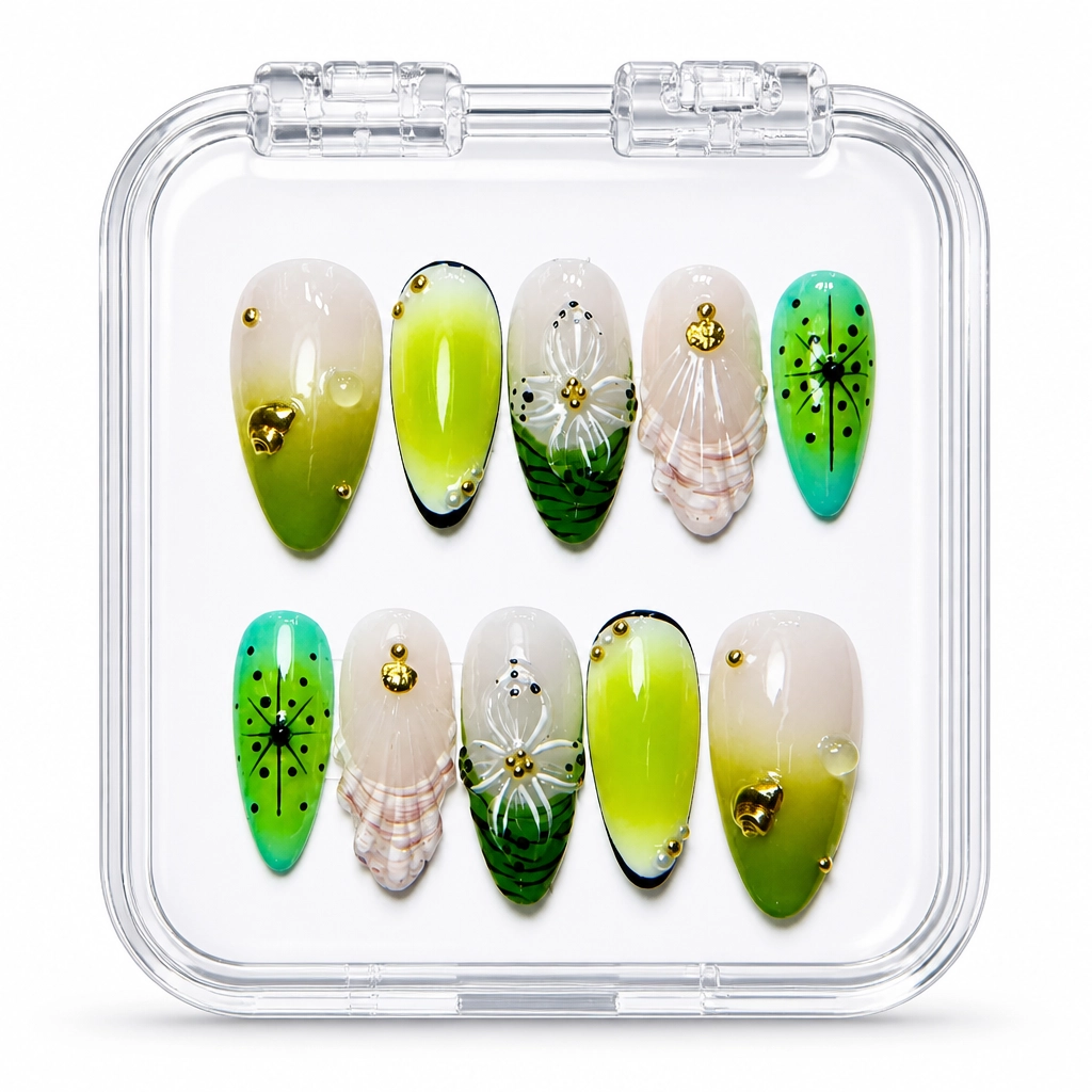 Press-on Nails Wholesale $14.90 Champagne Blossom by Yabe Vietnam