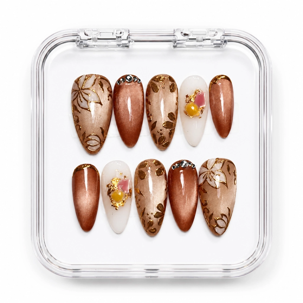 Press-on Nails Wholesale $14.90 Autumn Leaf Luxe by Yabe Vietnam