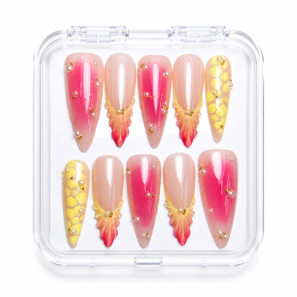 Press-on Nails Wholesale $14.90 Floral Ombre by Yabe Vietnam