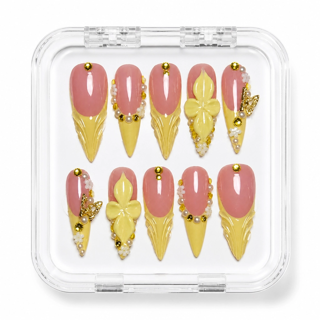 Press-on Nails Wholesale $14.90 Gilded Elegance by Yabe Vietnam
