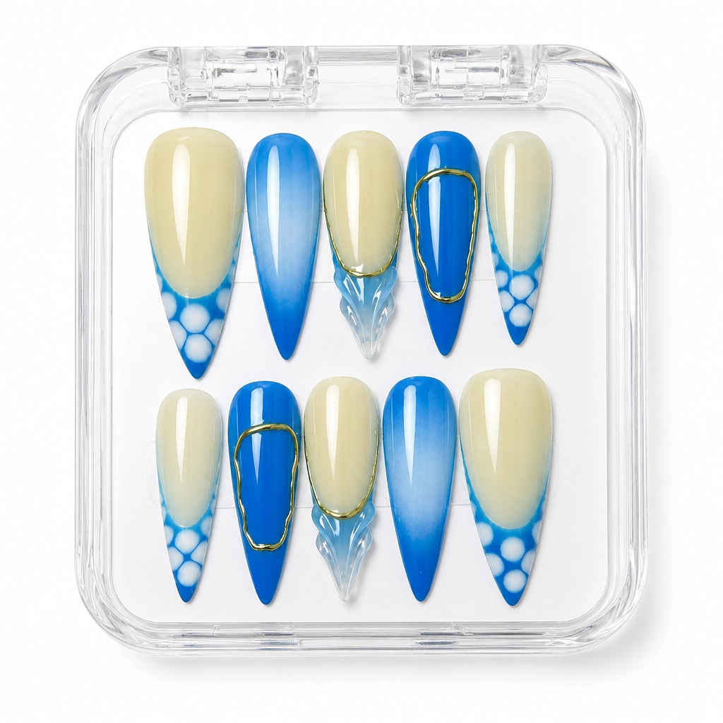 Press-on Nails Wholesale $14.90 Azure Geometry by Yabe Vietnam