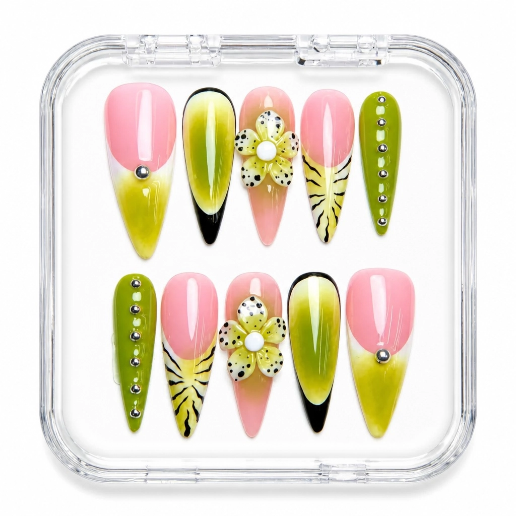 Press-on Nails Wholesale $14.90 Botanical Elegance by Yabe Vietnam