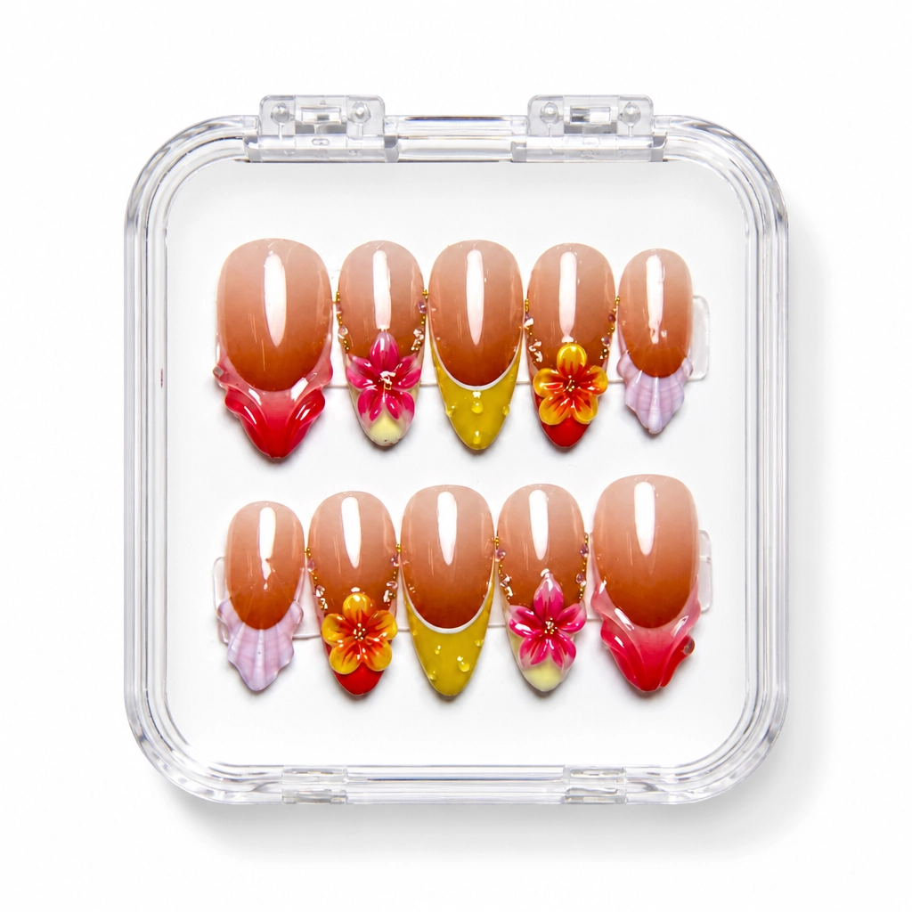 Press-on Nails Wholesale $14.90 Floral Gradient Luxe by Yabe Vietnam