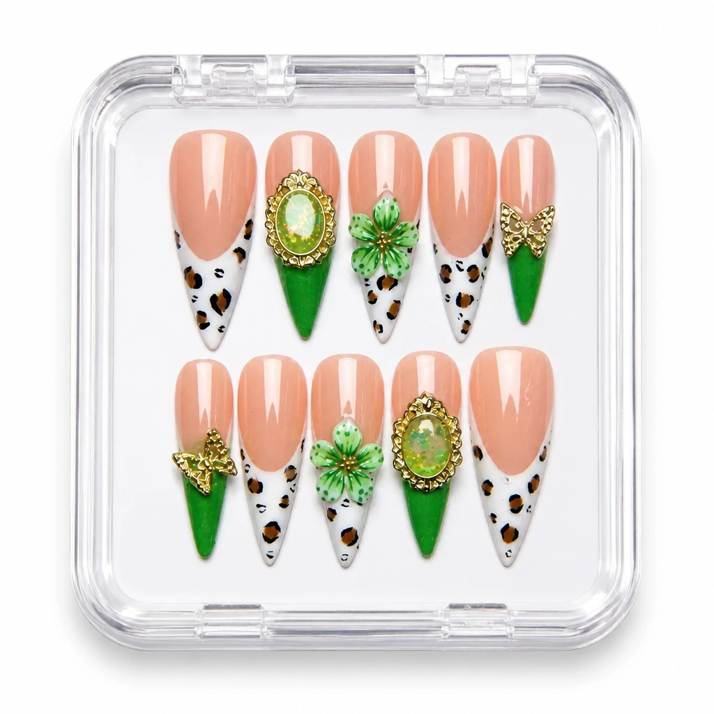Press-on Nails Wholesale $14.90 Emerald Elegance by Yabe Vietnam