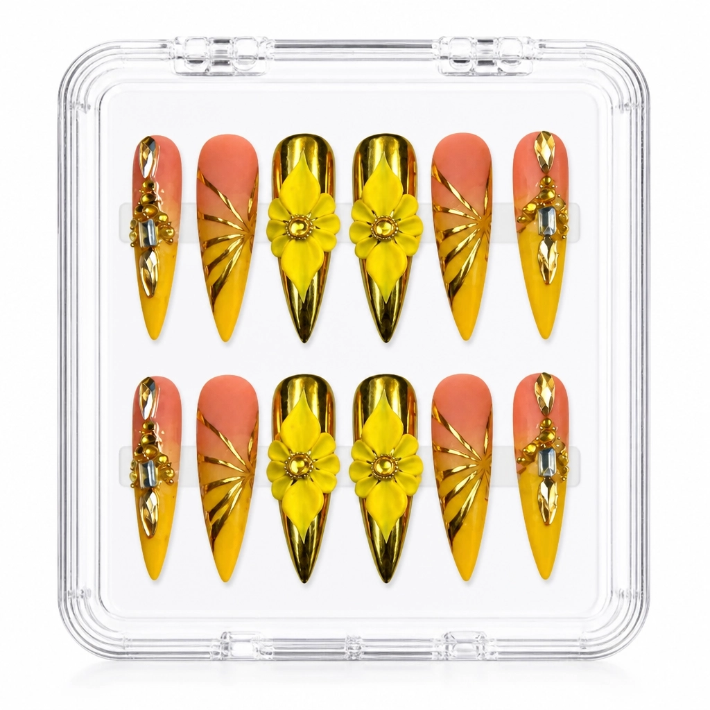 Press-on Nails Wholesale $14.90 Sunlit Elegance by Yabe Vietnam