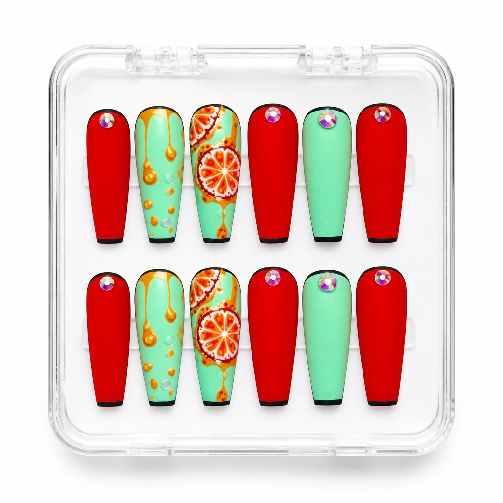 Press-on Nails Wholesale $14.90 Citrus Serenity by Yabe Vietnam
