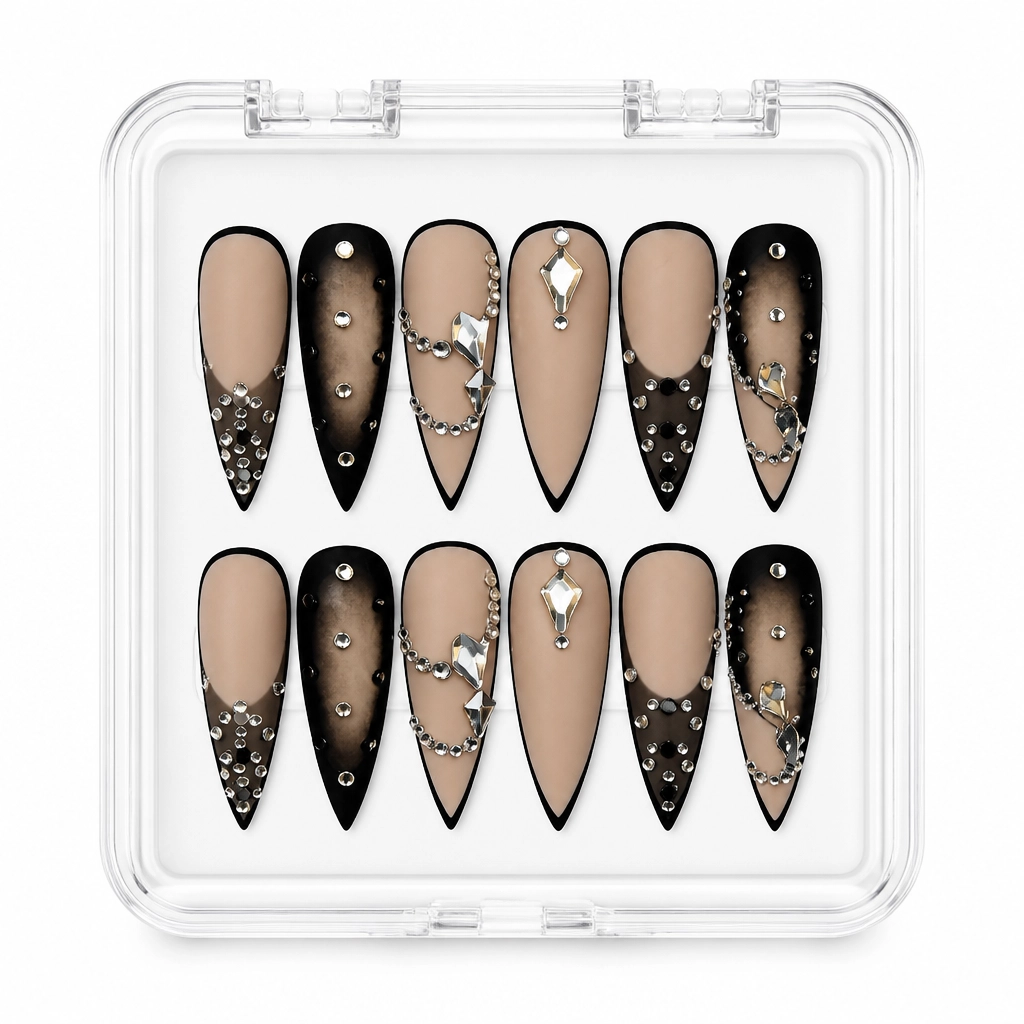 Press-on Nails Wholesale $14.90 Nude Obsidian Elegance by Yabe Vietnam
