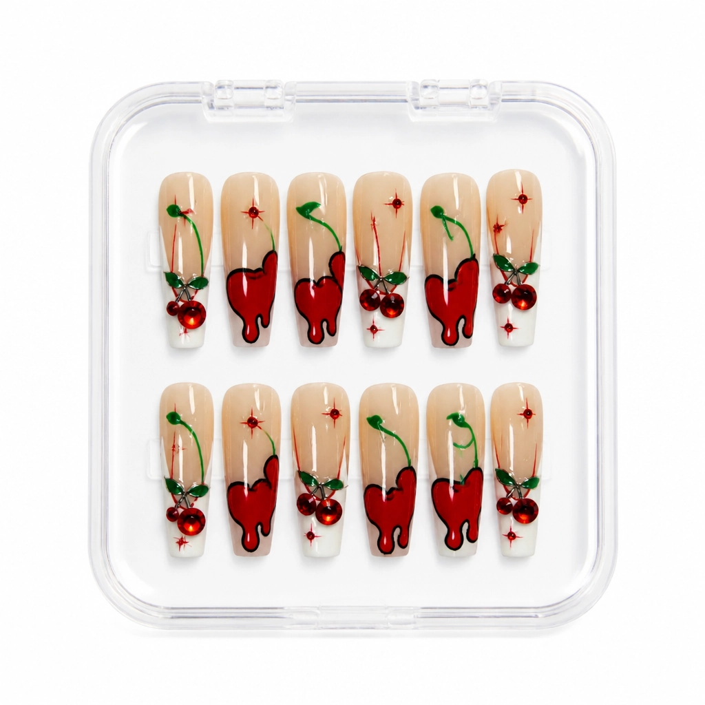 Press-on Nails Wholesale $14.90 Cherry Luxe Stiletto by Yabe Vietnam