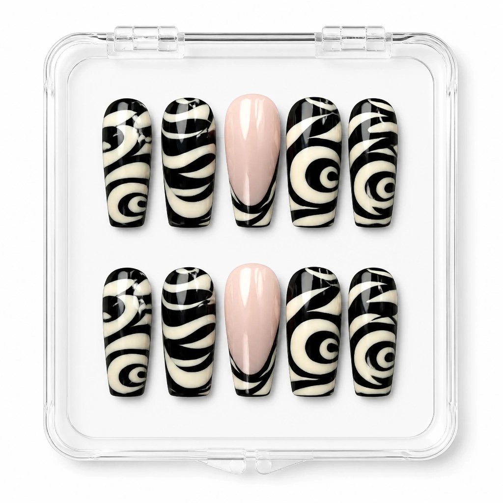 Press-on Nails Wholesale $14.90 Zebra Elegance by Yabe Vietnam