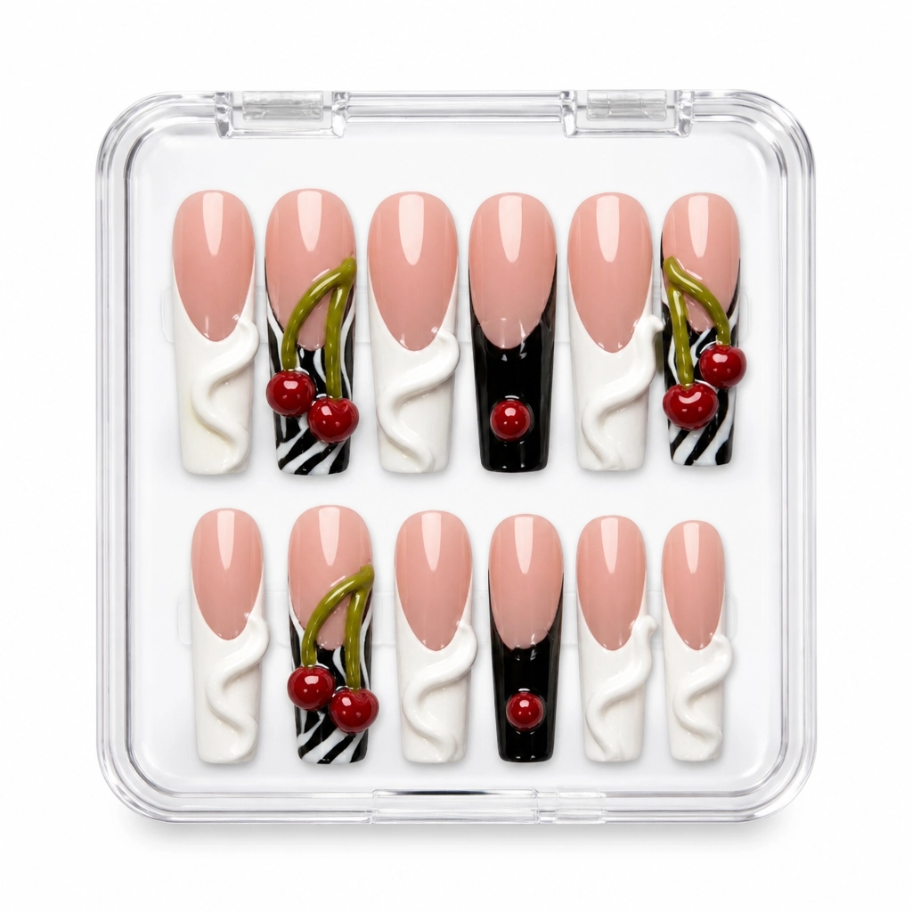 Press-on Nails Wholesale $14.90 Cherry Blossom Elegance by Yabe Vietnam