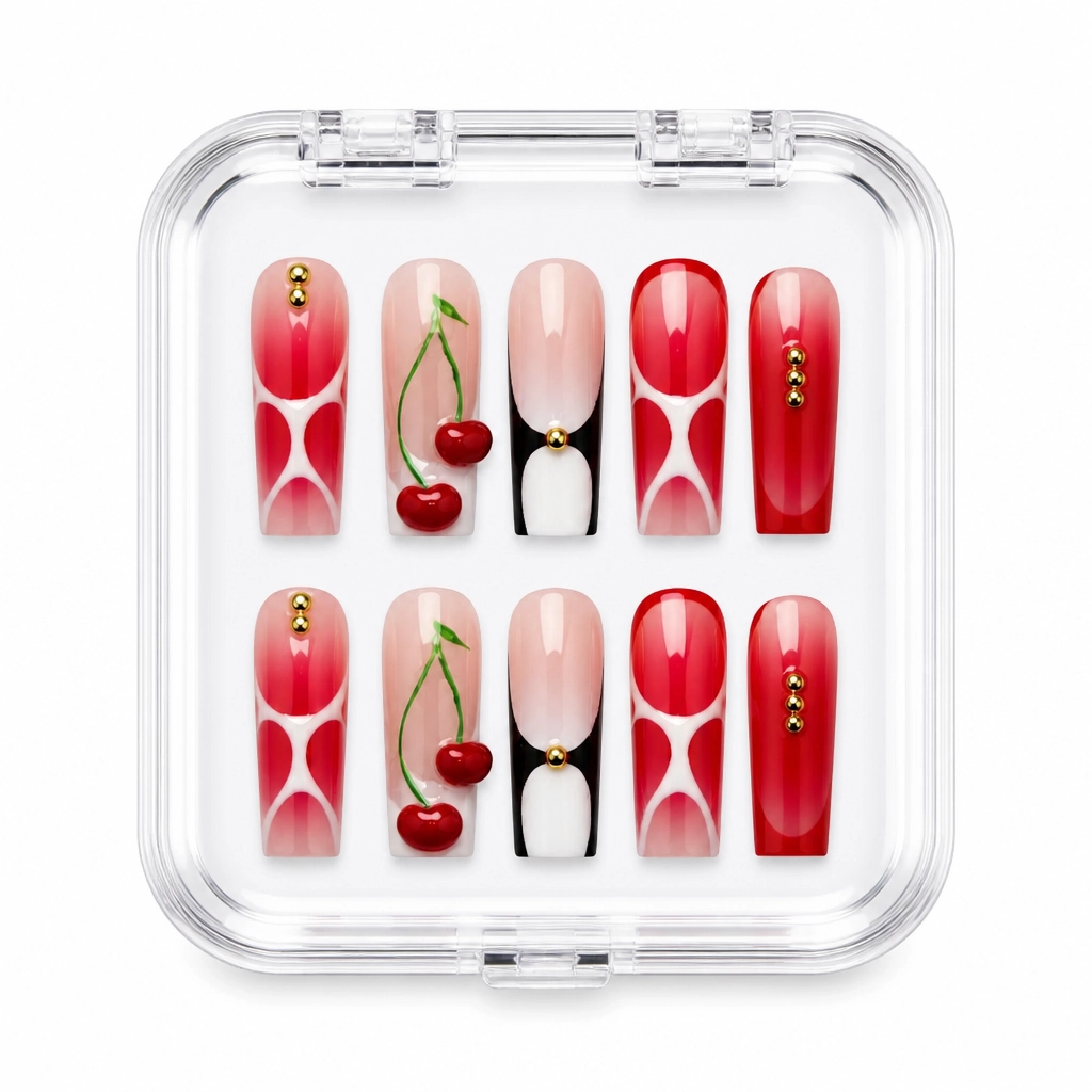 Press-on Nails Wholesale $14.90 Cherry Couture by Yabe Vietnam