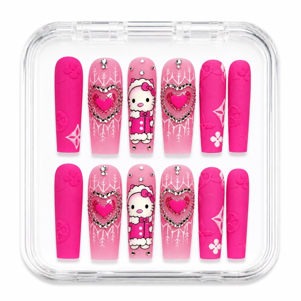 Press-on Nails Wholesale $14.90 Pink Bear Luxe by Yabe Vietnam