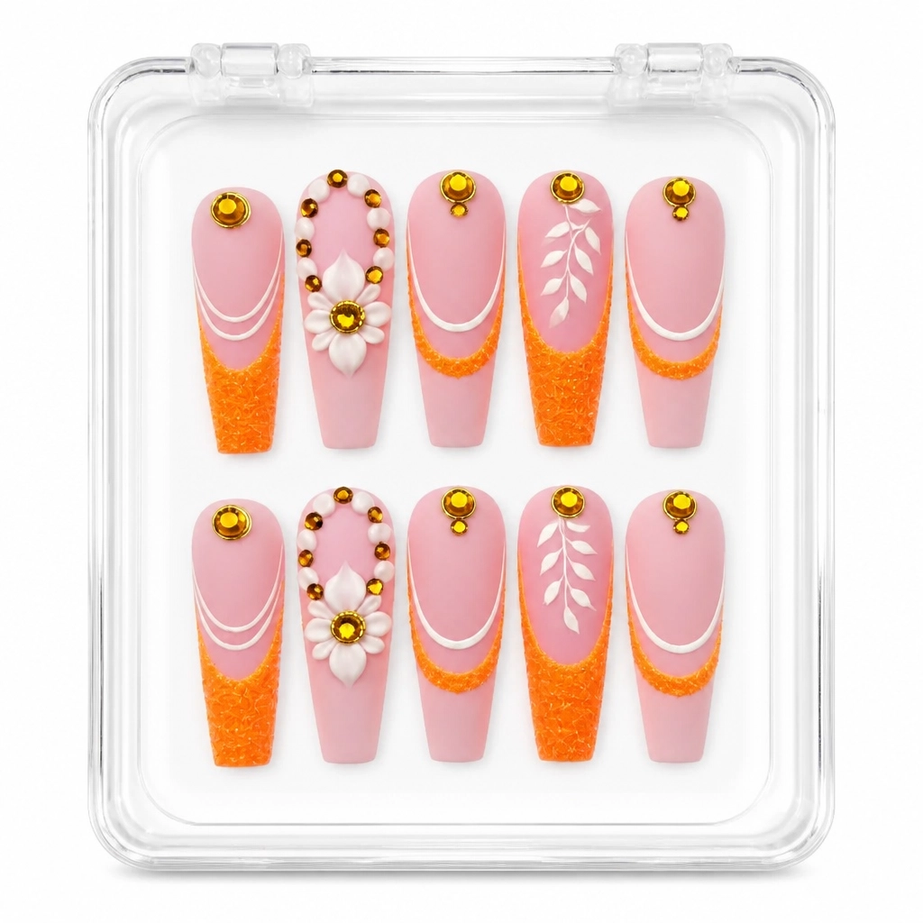 Press-on Nails Wholesale $14.90 Sunset Sparkle by Yabe Vietnam