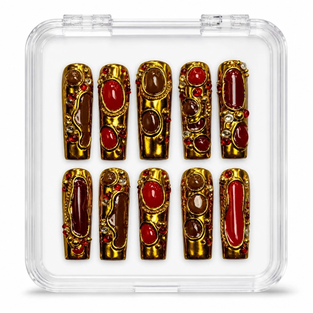 Press-on Nails Wholesale $14.90 Crimson Luxe by Yabe Vietnam
