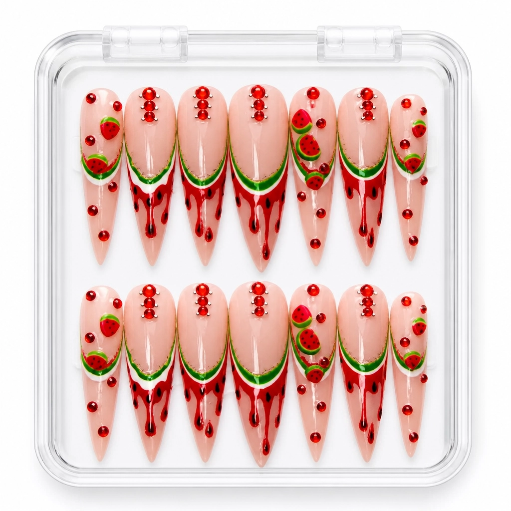 Press-on Nails Wholesale $14.90 Strawberry Bliss by Yabe Vietnam