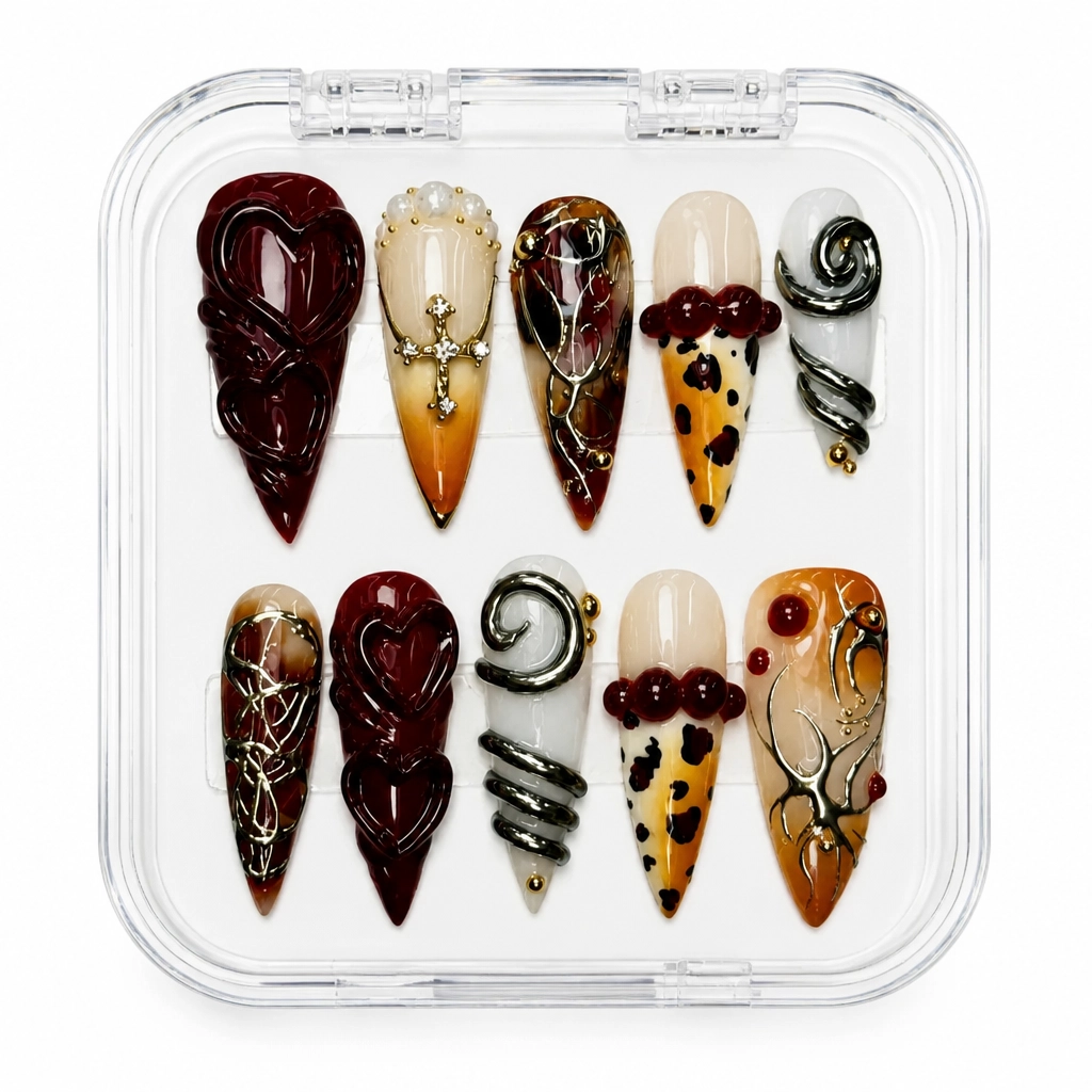 Press-on Nails Wholesale $14.90 Crimson Luxe by Yabe Vietnam