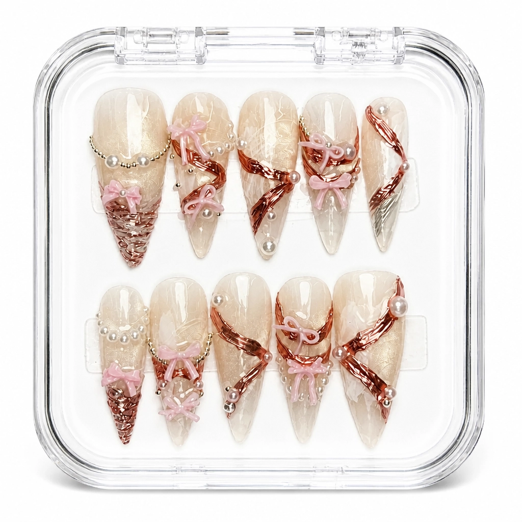 Press-on Nails Wholesale $14.90 Crimson Marble Luxe by Yabe Vietnam