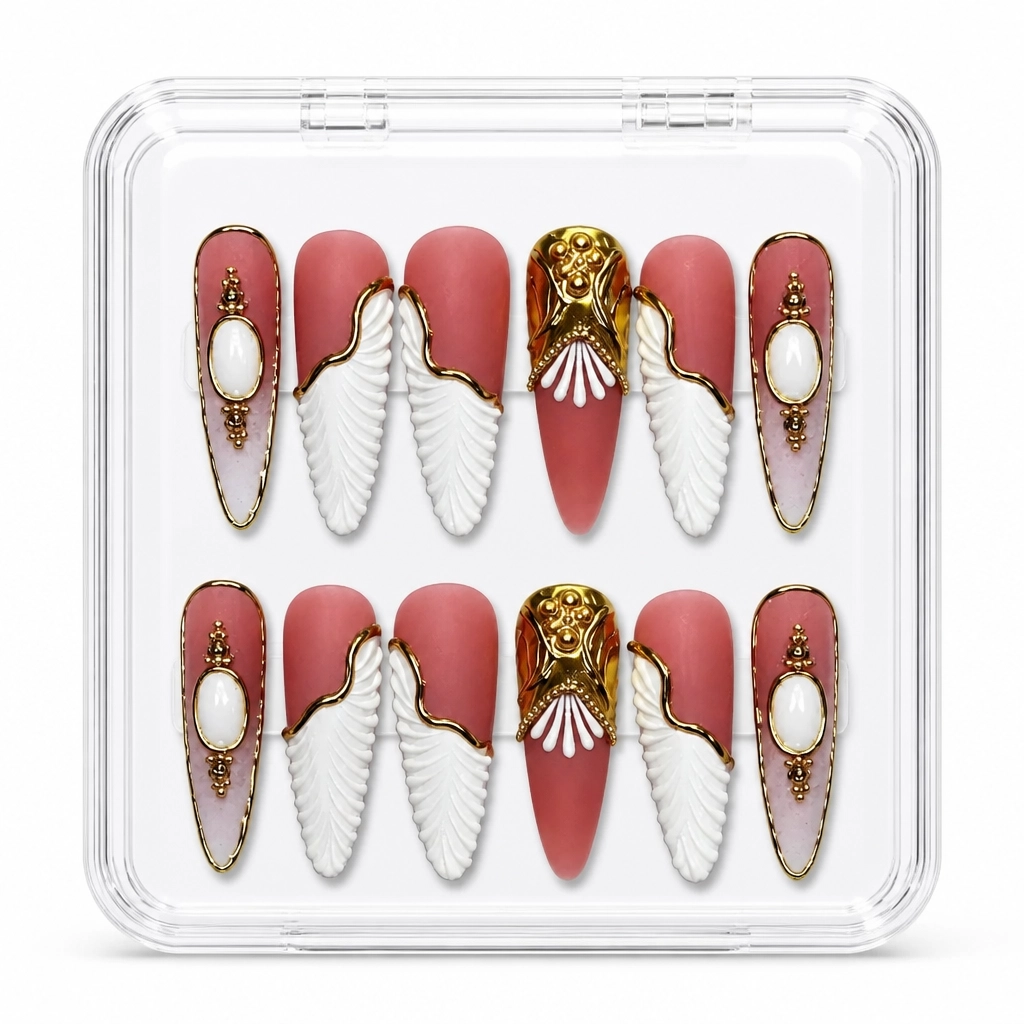 Press-on Nails Wholesale $14.90 Feathered Elegance by Yabe Vietnam
