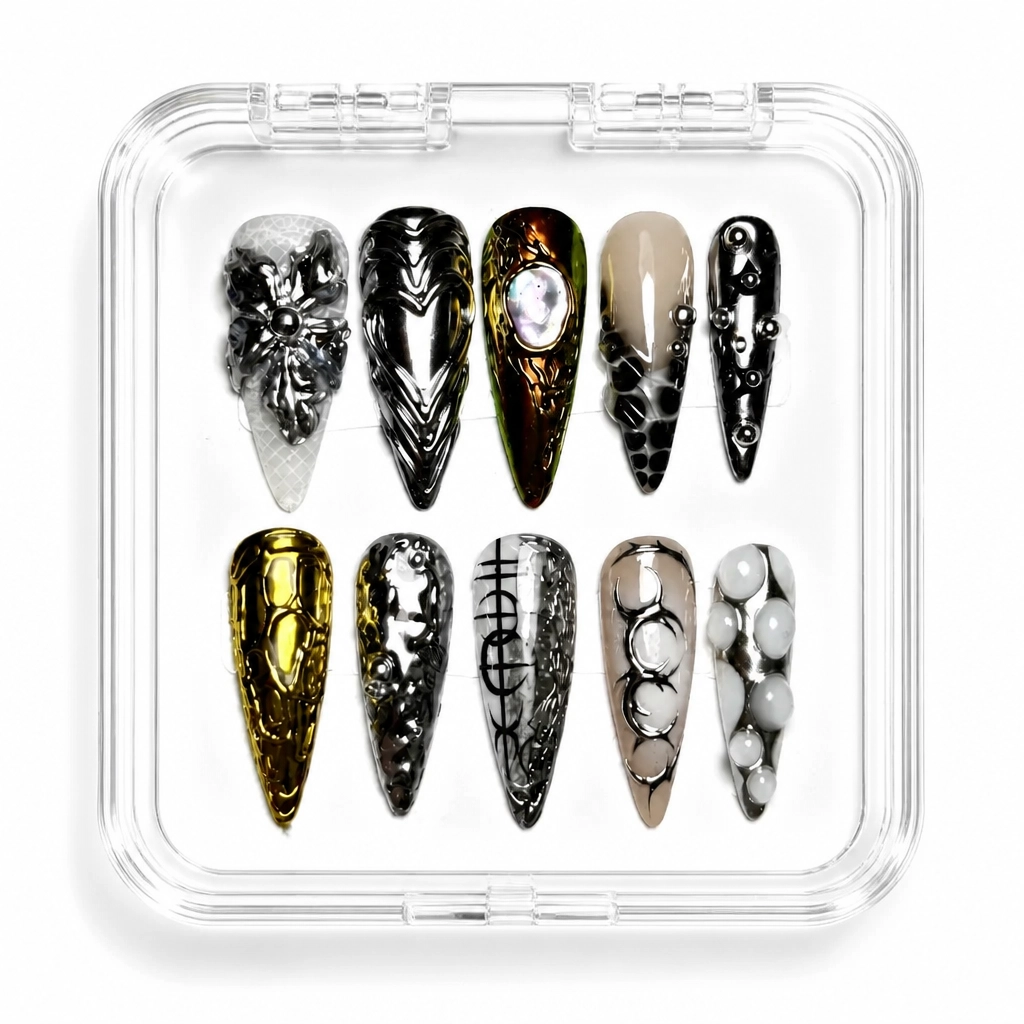 Press-on Nails Wholesale $14.90 Satin Obsidian Luxe by Yabe Vietnam