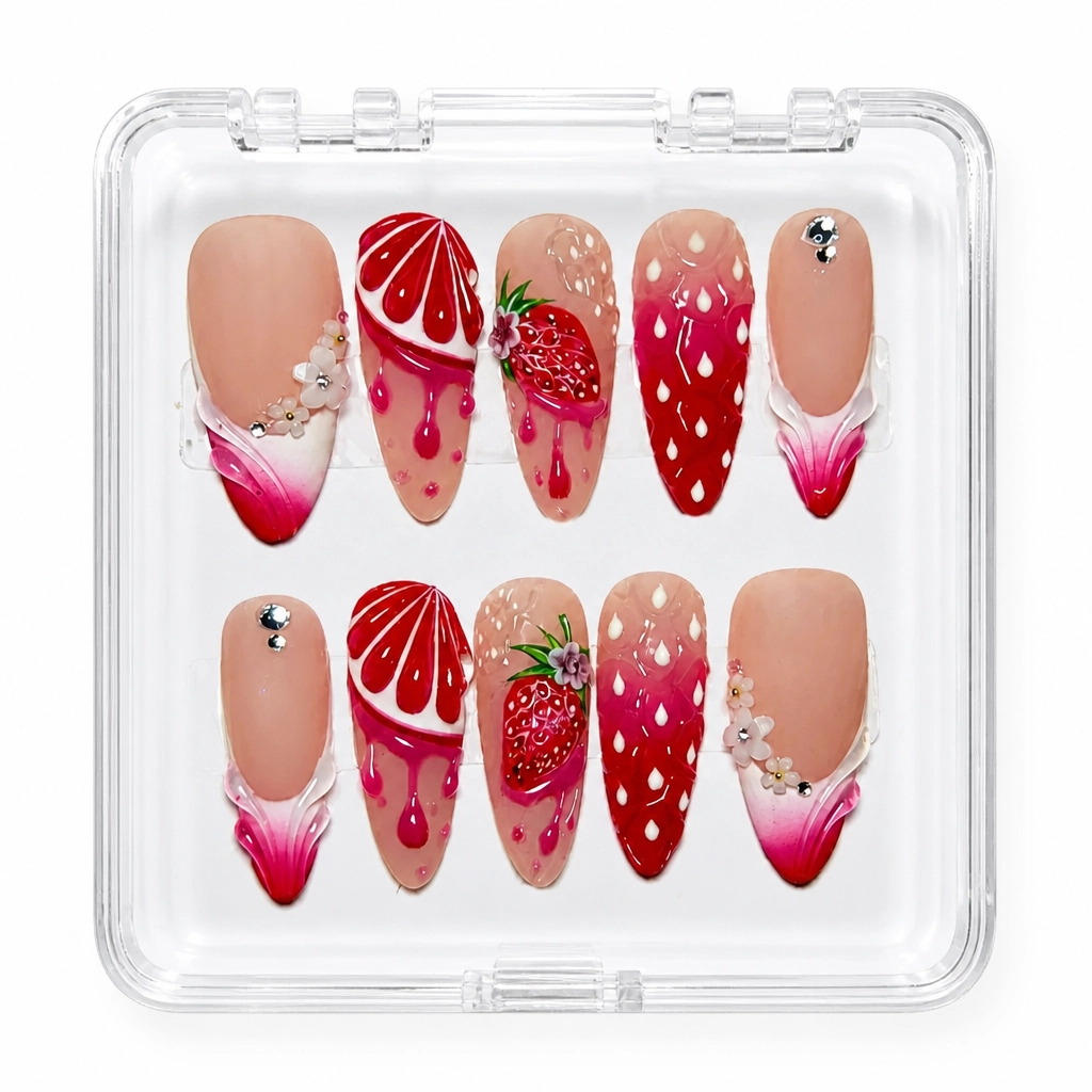 Press-on Nails Wholesale $14.90 Crimson Berry Elegance by Yabe Vietnam